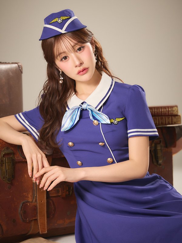 画像3: 【ハロウィン】CAロングフレア【コスプレ4点SET】【S-XLサイズ】[OF03]加藤美南着用