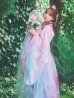 画像26: 【一部予約商品/8月下旬発送予定】【送料無料！】【ハロウィン】ピンク×ブルー花刺繍ロングシフォン漢服セット【コスプレ4点SET】【Fサイズ】[OF03]三上悠亜着用 (26)
