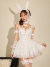 【即日発送】【送料無料！】【マリームーンコラボ】【ハロウィン】2wayハーネスネックバニー【コスプレ6点セット】【XS-Lサイズ/3カラー】[HC03]かるあ着用