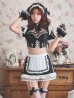 画像5: 【送料無料！】【ハロウィン】リボンヘッドレースアップゴシックメイドコスプレ【コスプレ5点SET】【XS-Lサイズ】【予約/10月上旬発送予定】[OF03]三上悠亜着用 (5)