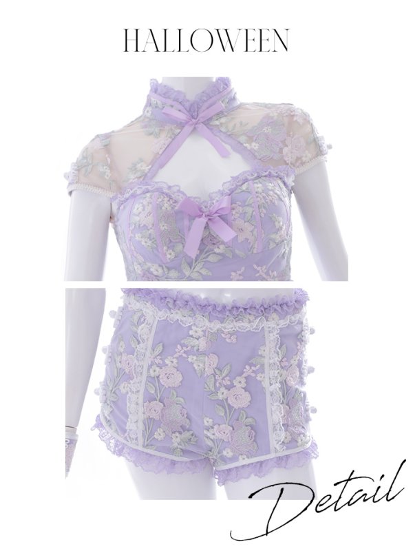 画像37: 【ハロウィン】【sugar nine×マリームーンコラボ】 マリームーンコラボセットアップチャイナ 【コスプレ5点セット】 【XS-Mサイズ/4カラー】[OF04]