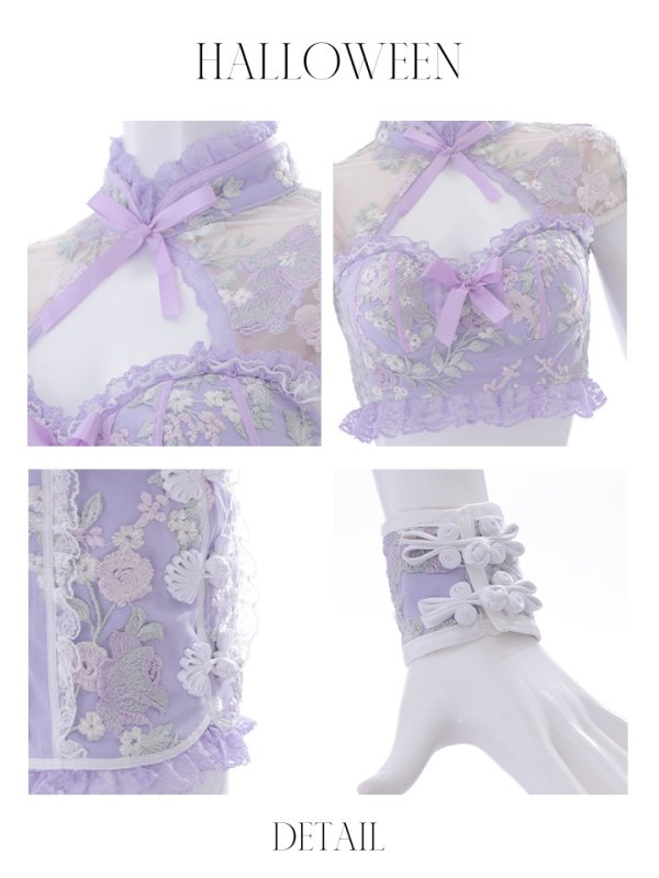 画像38: 【ハロウィン】【sugar nine×マリームーンコラボ】 マリームーンコラボセットアップチャイナ 【コスプレ5点セット】 【XS-Mサイズ/4カラー】[OF04]