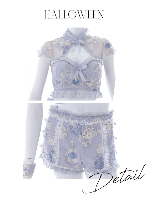 画像36: 【ハロウィン】【sugar nine×マリームーンコラボ】 マリームーンコラボセットアップチャイナ 【コスプレ5点セット】 【XS-Mサイズ/4カラー】 [OF04]