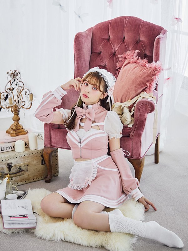 画像1: 【即日発送！】【sugar nine×マリームーンコラボ】 【ハロウィン】マリームーンコラボジャージメイド 【コスプレ8点セット】 【XS-Lサイズ/2カラー】[YMT]