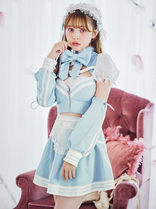 画像6: 【即日発送！】【sugar nine×マリームーンコラボ】 【ハロウィン】マリームーンコラボジャージメイド 【コスプレ8点セット】 【XS-Lサイズ/2カラー】[HC03]