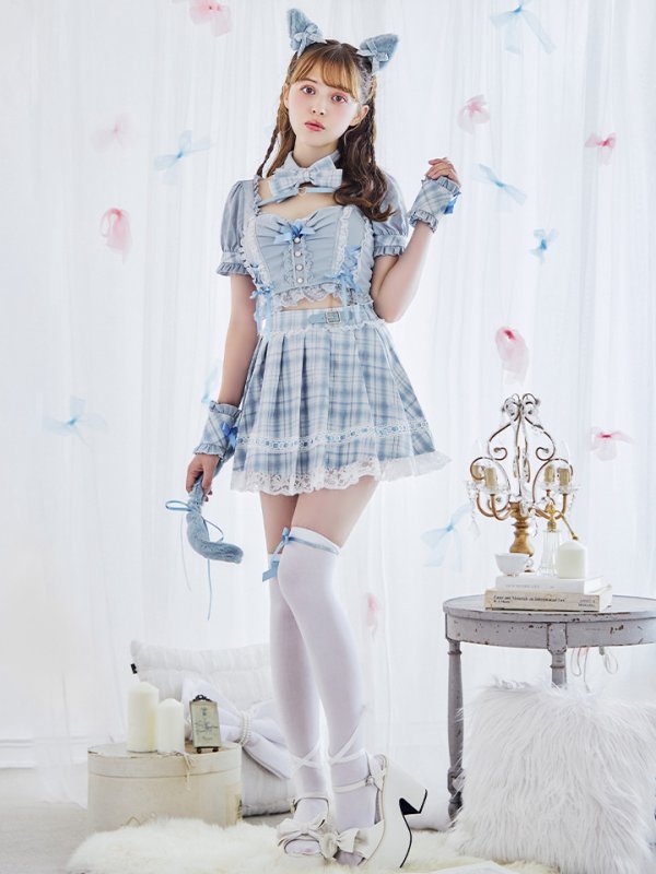 画像4: 【即日発送！】【sugar nine×マリームーンコラボ】 【ハロウィン】マリームーンコラボ制服ネコセットアップ 【コスプレ7点セット】 【XS-Lサイズ/2カラー】[OF04]