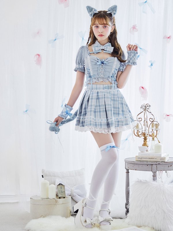 画像7: 【即日発送！】【sugar nine×マリームーンコラボ】 【ハロウィン】マリームーンコラボ制服ネコセットアップ 【コスプレ7点セット】 【XS-Lサイズ/2カラー】[OF04]