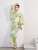 画像4: 【高級浴衣】グリーン地に大輪の牡丹浴衣【浴衣３点セット 浴衣/帯/下駄】[YMT]