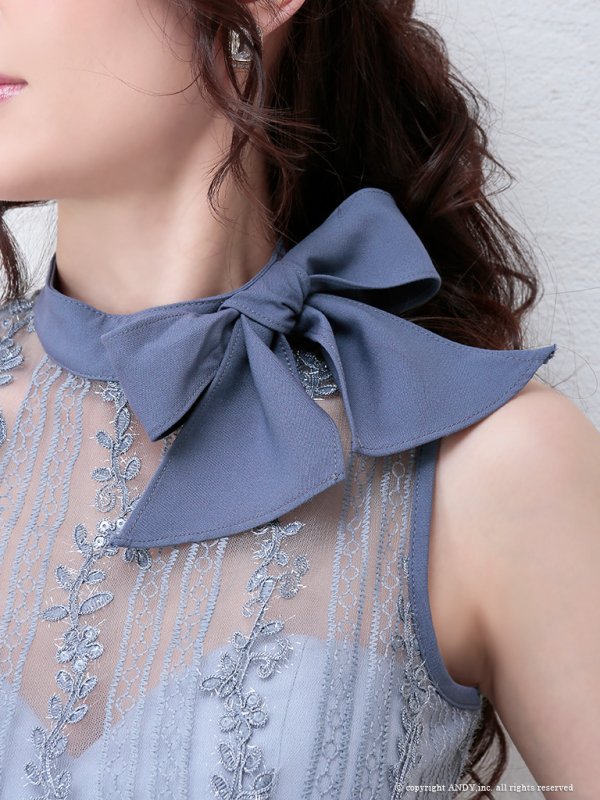 画像13: 【an/アン】リボンネック/フラワーレース/タイト/ミニドレス /キャバドレス[OF05]