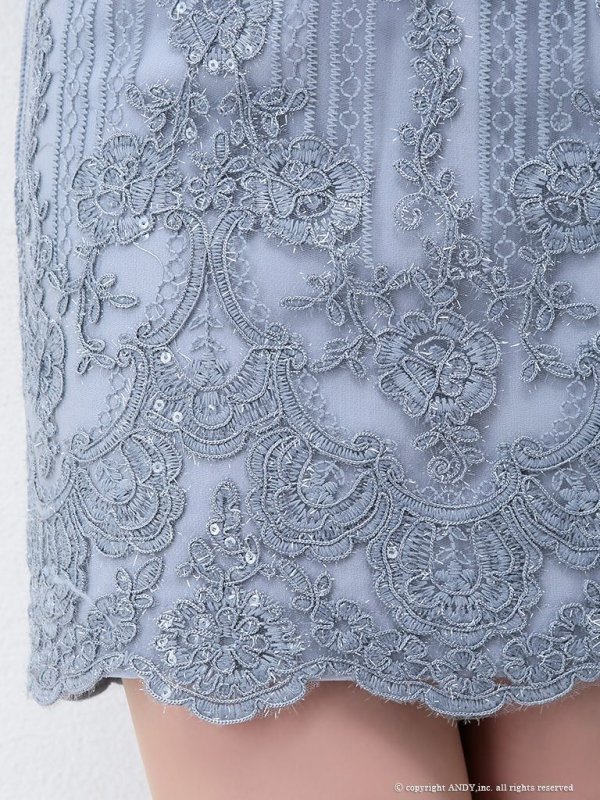 画像15: 【an/アン】リボンネック/フラワーレース/タイト/ミニドレス /キャバドレス[OF05]