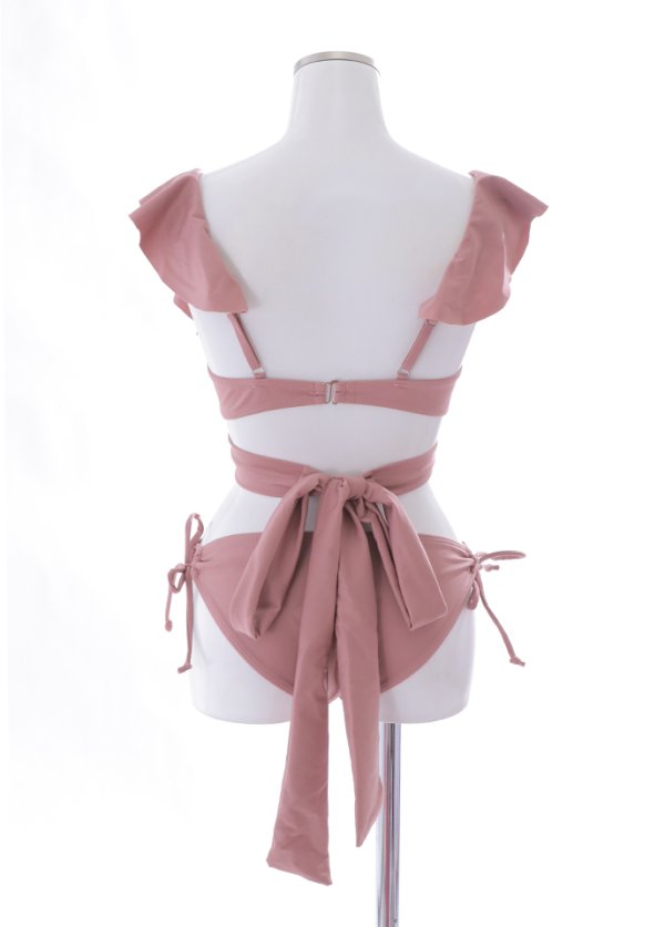 画像50: 【即日発送】【ビキニ】【水着】ショルダーフリルクロスビキニ/無地/シンプル[YMT]