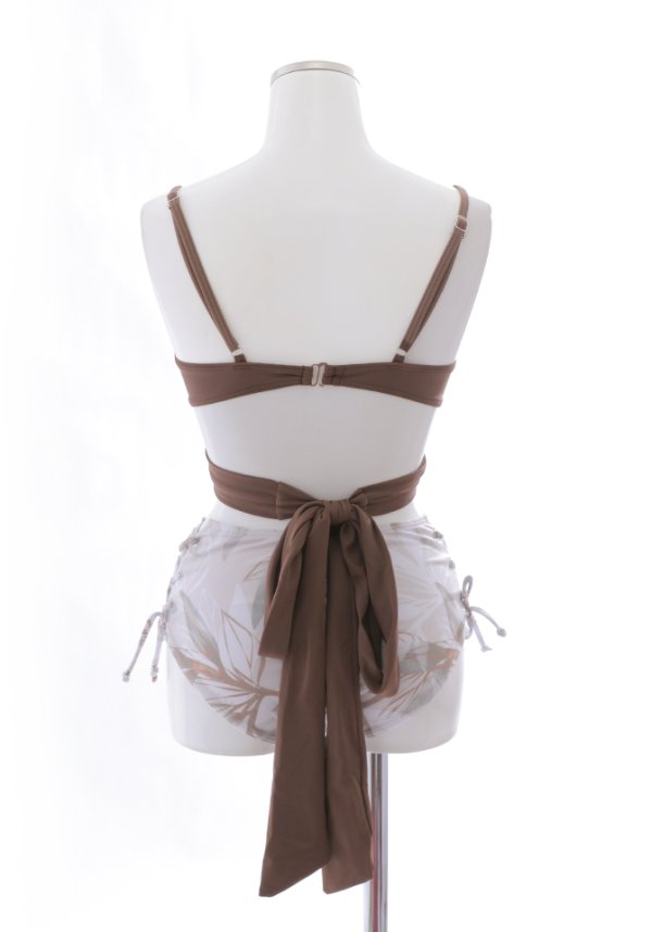 画像27: 【即日発送】【水着セール】【ビキニ】【水着】リーフ柄バッククロスリボンビキニ/ハイウエスト[YMT]