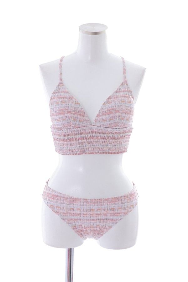 画像26: 【即日発送】【水着セール】【ビキニ】【水着】 ツイードプリント トライアングル ビキニ 2点セット[YMT]