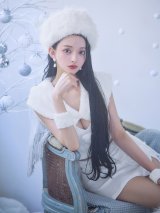 【即日発送！】【サンタコス 5点セット】【XS-Lサイズ/1カラー】ファーティペット付きニットセットアップサンタコスプレ (SLG001) (SFB001) [YMT]