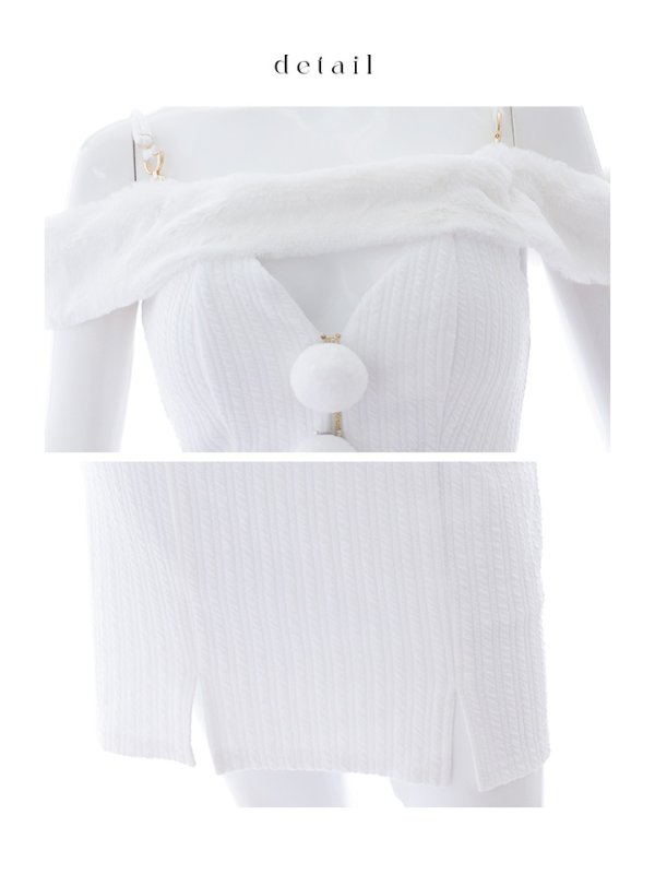 画像44: 【ノベルティ対象】【即日発送！】【サンタコス 3点セット】【XS-Lサイズ/3カラー】オフショルニットワンピサンタコスプレ(SLG001)(SFB001)[YMT]