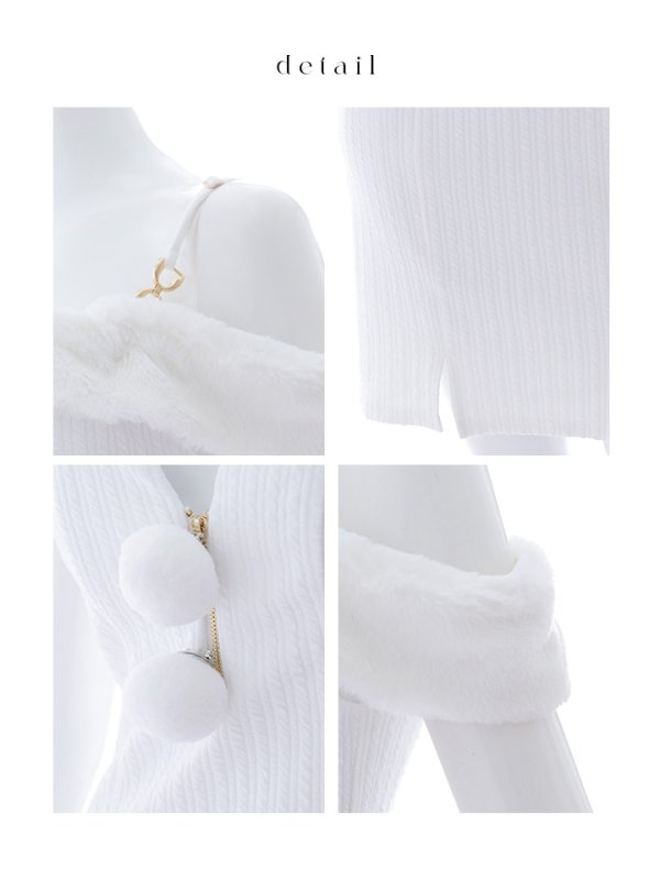 画像45: 【ノベルティ対象】【即日発送！】【サンタコス 3点セット】【XS-Lサイズ/3カラー】オフショルニットワンピサンタコスプレ(SLG001)(SFB001)[YMT]