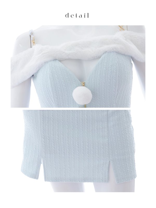 画像48: 【ノベルティ対象】【即日発送！】【サンタコス 3点セット】【XS-Lサイズ/3カラー】オフショルニットワンピサンタコスプレ(SLG001)(SFB001)[YMT]