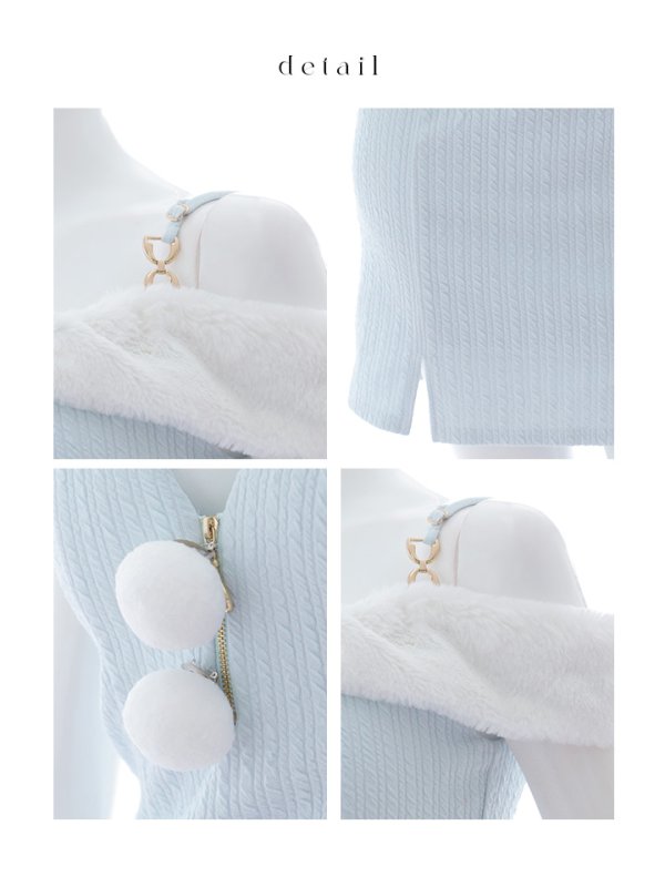 画像49: 【ノベルティ対象】【即日発送！】【サンタコス 3点セット】【XS-Lサイズ/3カラー】オフショルニットワンピサンタコスプレ(SLG001)(SFB001)[YMT]