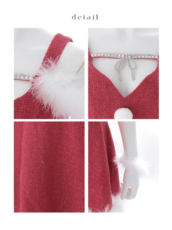 画像23: 【即日発送】【サンタ】フロントリボンオフショルフレアサンタコスプレ【コスプレ4点セット】【S-Mサイズ/1カラー】[OF03]