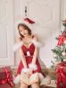 画像7: 【即日発送】【サンタ】フロントリボンオフショルフレアサンタコスプレ【コスプレ4点セット】【S-Mサイズ/1カラー】[OF03] (7)