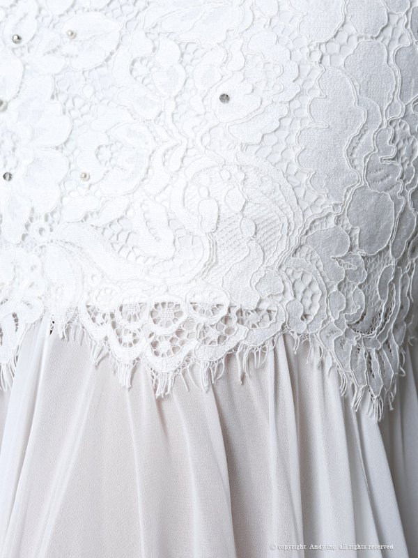 画像7: 【ANDY/アンディ】パールビジュー/シフォン切り替え/フラワーレース/ロング/キャバドレス long[OF05]