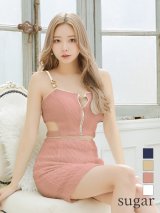 【予約商品/4月下旬発送予定】【Jessica/ジェシカ】ニット/ フロントジップ/ キャミソール/ タイト/ セットアップ/ ミニドレス/ キャバドレス【HC03】