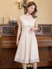 画像29: XS-Lサイズあり 【GINZA COUTURE/銀座クチュール】総レース/ パイピング/ ラインデザイン/ Aライン/ ひざ丈/ ノースリーブ/ ワンピース/ ミディアムドレス/ キャバドレス[OF2]