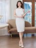 画像33: 【XS-Lサイズあり】 【GINZA COUTURE/銀座クチュール】シンプル/ ワンカラー/ ノースリーブ/ ショルダーリボン/ タイト/ 膝丈/ ミディアムドレス/ キャバドレス[OF2]