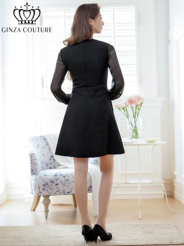 ブラック モデル:Qiqi 身長:160cm 着用サイズ:7号(Sサイズ)