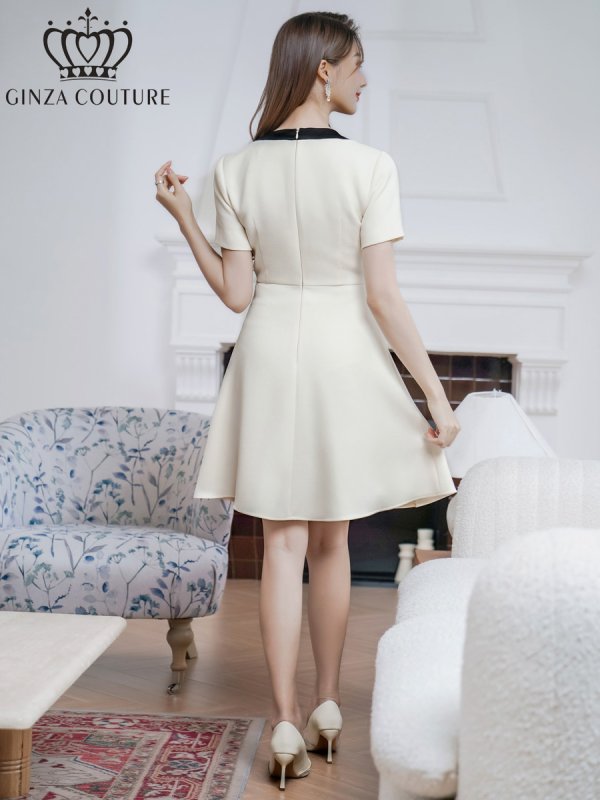 アイボリー モデル:Qiqi 身長:160cm 着用サイズ:7号(Sサイズ)