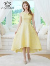 XS-Lサイズあり【GINZA COUTURE/銀座クチュール】ジャガード/ 花柄/ スリットネック/ ノースリーブ/ フィッシュテール/ Aライン/ ミディアムドレス/ フレア/ ワンピース/ ミニドレス/ キャバドレス[OF2]