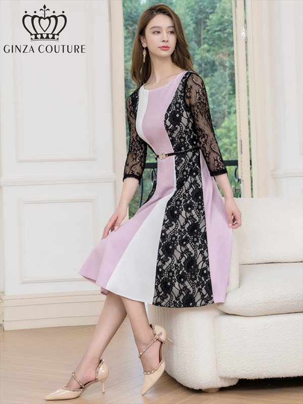 パープルxブラック モデル：Aoli　身長：162cm 着用サイズ：7号(Sサイズ)