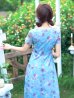 画像9: Lサイズあり 【GINZA COUTURE/銀座クチュール】フラワープリント/ 袖あり/ 半袖/ チュール/ Aライン/ フレア/ ミモレ丈/ ワンピース/ ミディアムドレス/ キャバドレス[OF2]