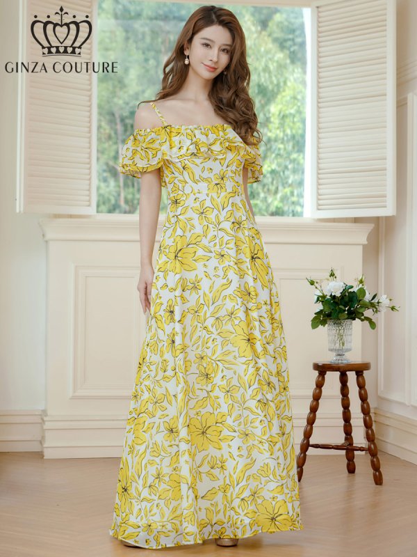 イエロー　モデル：Aoli　身長：162cm　着用サイズ：7号(Sサイズ)