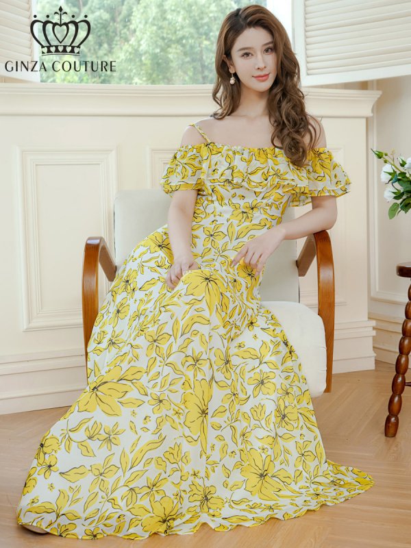 イエロー　モデル：Aoli　身長：162cm　着用サイズ：7号(Sサイズ)