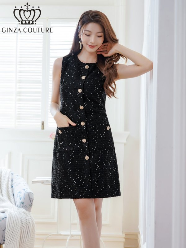 ブラック モデル：Qiqi　身長：160cm　着用サイズ：7号(Sサイズ)