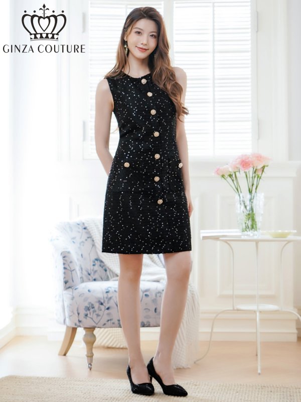 ブラック モデル：Qiqi　身長：160cm　着用サイズ：7号(Sサイズ)