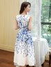 画像11: XS-Lサイズあり 【GINZA COUTURE/銀座クチュール】フラワープリント/ ノースリーブ/ ミモレ丈/ フレア/ Aライン/ ワンピース/ ミディアムドレス/ キャバドレス[OF2]