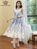 画像15: XS-Lサイズあり 【GINZA COUTURE/銀座クチュール】フラワープリント/ ノースリーブ/ ミモレ丈/ フレア/ Aライン/ ワンピース/ ミディアムドレス/ キャバドレス[OF2]