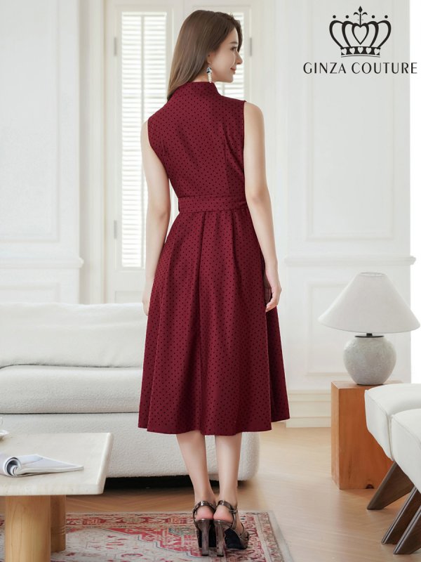 ワインレッド モデル:Aoli 身長:162cm 着用サイズ:7号(Sサイズ)