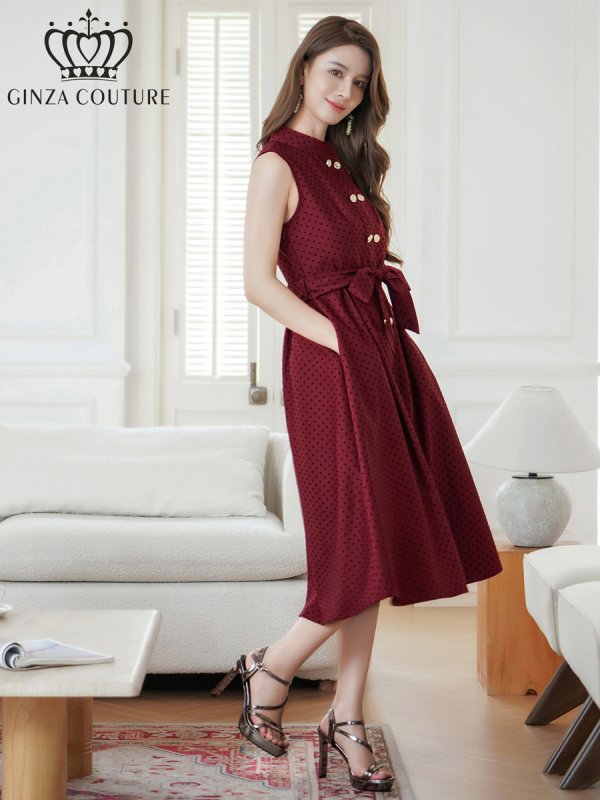 ワインレッド モデル:Aoli 身長:162cm 着用サイズ:7号(Sサイズ)