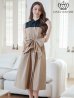 ブラック×ベージュ モデル:Aoli 身長:162cm 着用サイズ:7号(Sサイズ)
