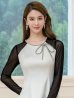 ホワイト×ブラック　モデル：Aoli　身長：162cm　着用サイズ：7号(Sサイズ)