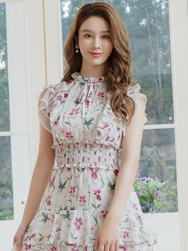 パープルxグリーン　モデル：Aoli　身長：162cm　着用サイズ：7号(Sサイズ)