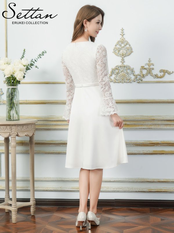 ホワイト モデル：Aoli　身長：162cm 着用サイズ：7号(Sサイズ)