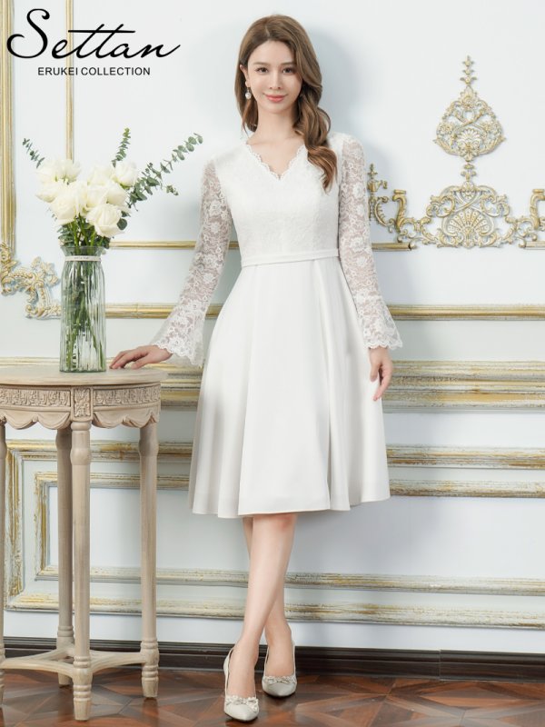 ホワイト モデル：Aoli　身長：162cm 着用サイズ：7号(Sサイズ)