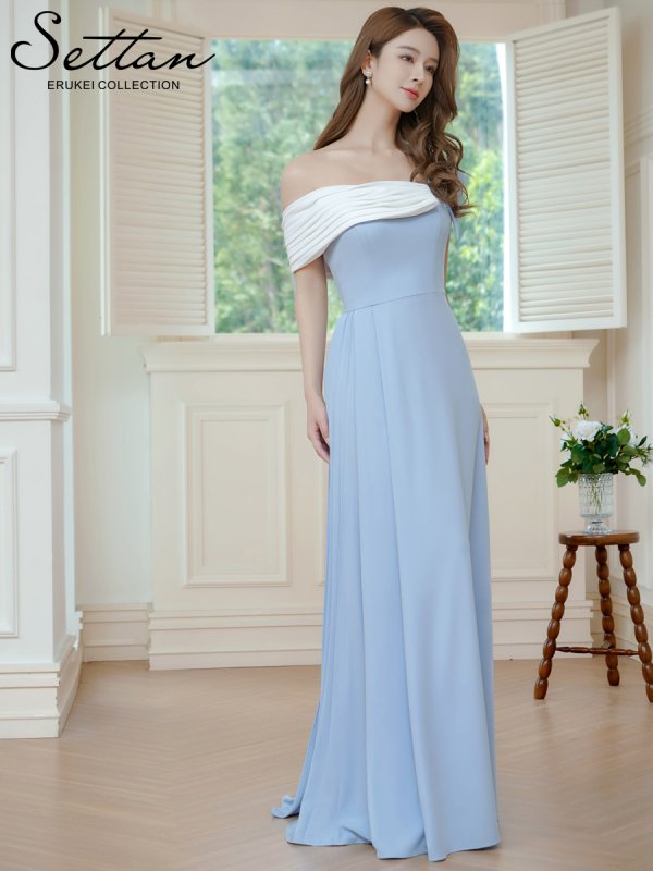 ブルーｘホワイト　モデル：Aoli　身長：162cm　着用サイズ：7号(Sサイズ)