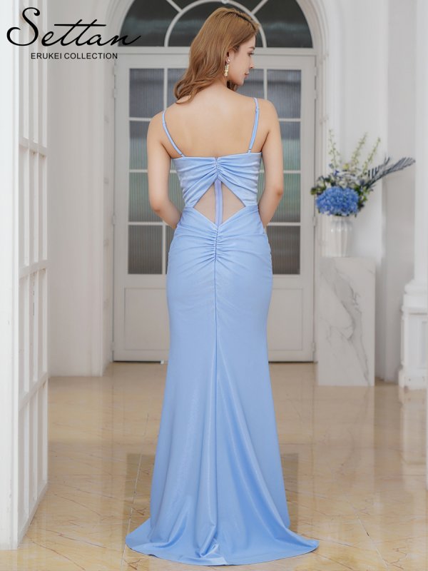 ブルー　モデル：Aoli　身長：162cm　着用サイズ：7号(Sサイズ)