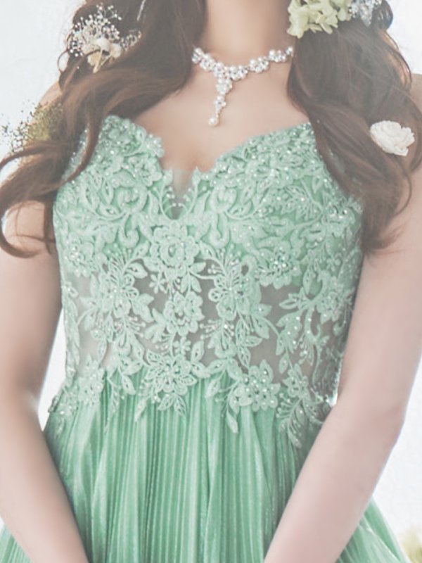 画像25: XS-Lサイズあり【SETTAN/セッタン】ワンカラー/ キャミソール/ 刺繍/ シアー/ ラメ/ プリーツ/ Aライン/ ロングドレス / キャバドレス long[OF2]