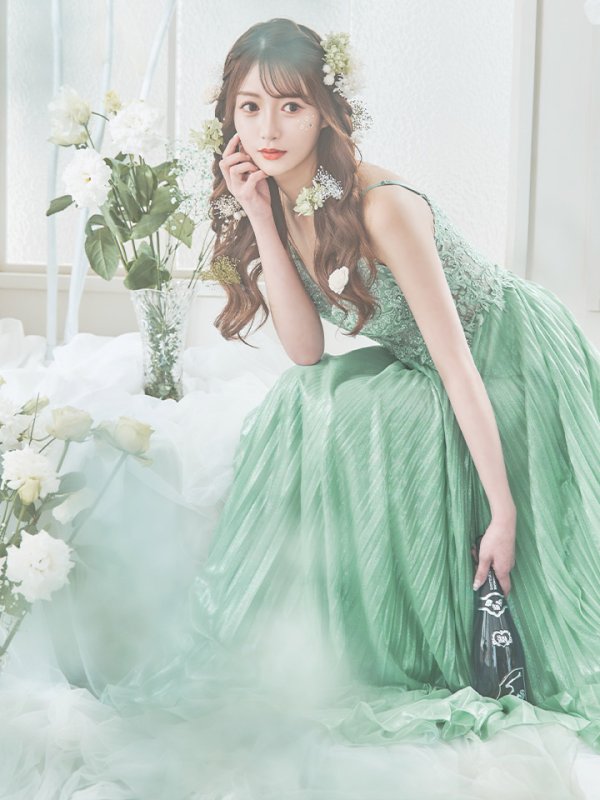 画像20: XS-Lサイズあり【SETTAN/セッタン】ワンカラー/ キャミソール/ 刺繍/ シアー/ ラメ/ プリーツ/ Aライン/ ロングドレス / キャバドレス long[OF2]